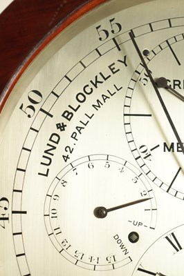 Lot 1065 - LUND AND BLOCKLEY, LONDON. A FINE 19TH CENTURY FLOOR STANDING MAHOGANY REGULATOR CLOCK