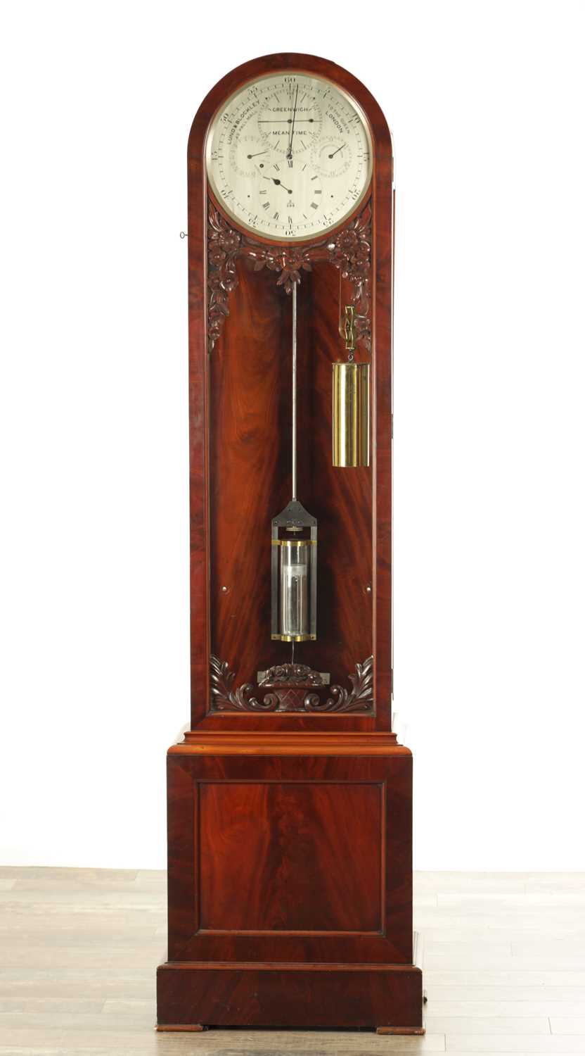 Lot 1065 - LUND AND BLOCKLEY, LONDON. A FINE 19TH CENTURY FLOOR STANDING MAHOGANY REGULATOR CLOCK
