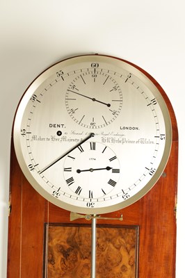 Lot 1016 - DENT, LONDON. A FINE MAHOGANY AND BURR WALNUT WALL MOUNTED REGULATOR, NO. 1774