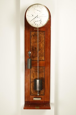 Lot 1016 - DENT, LONDON. A FINE MAHOGANY AND BURR WALNUT WALL MOUNTED REGULATOR, NO. 1774