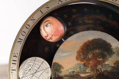 Lot 973 - BARRY, LEIGH. A RARE GEORGE III FIGURED MAHOGANY SPHERICAL MOON LONGCASE CLOCK