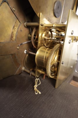 Lot 973 - BARRY, LEIGH. A RARE GEORGE III FIGURED MAHOGANY SPHERICAL MOON LONGCASE CLOCK