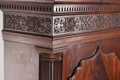 Lot 973 - BARRY, LEIGH. A RARE GEORGE III FIGURED MAHOGANY SPHERICAL MOON LONGCASE CLOCK