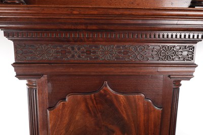 Lot 973 - BARRY, LEIGH. A RARE GEORGE III FIGURED MAHOGANY SPHERICAL MOON LONGCASE CLOCK
