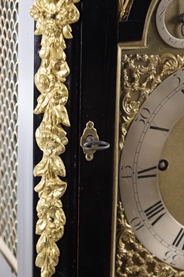 Lot 1044 - NATHANIAL SERGEANT, LONDON. A GEORGE III ORMOLU MOUNTED MUSICAL VERGE BRACKET CLOCK