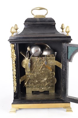 Lot 1044 - NATHANIAL SERGEANT, LONDON. A GEORGE III ORMOLU MOUNTED MUSICAL VERGE BRACKET CLOCK