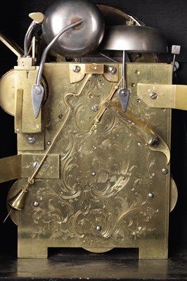 Lot 1044 - NATHANIAL SERGEANT, LONDON. A GEORGE III ORMOLU MOUNTED MUSICAL VERGE BRACKET CLOCK