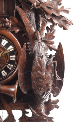 Lot 1027 - A LARGE LATE 19TH CENTURY MUSICAL BLACK FOREST CUCKOO WALL CLOCK