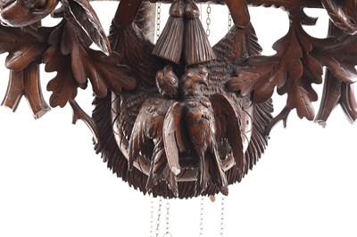 Lot 1027 - A LARGE LATE 19TH CENTURY MUSICAL BLACK FOREST CUCKOO WALL CLOCK