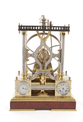 Lot 1109 - A FINE AND RARE LATE 19TH CENTURY FRENCH INDUSTRIAL AUTOMATION CLOCK FORMED AS A STEAM-DRIVEN WATER PUMP