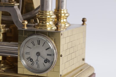 Lot 1109 - A FINE AND RARE LATE 19TH CENTURY FRENCH INDUSTRIAL AUTOMATION CLOCK FORMED AS A STEAM-DRIVEN WATER PUMP