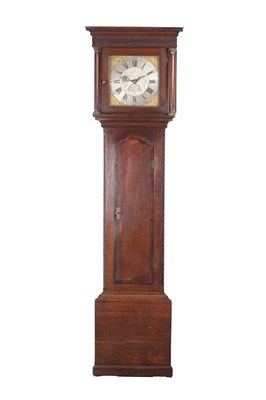 Lot 1073 - THEODORE BROWN, LITCHBOROUGH. AN 18TH CENTURY OAK 30-HOUR LONGCASE