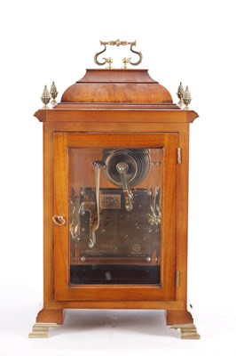Lot 1055 - COMMITTI, LONDON. A LATE 20TH CENTURY "QUEEN ANNE" QUARTER CHIMING BURR WALNUT BRACKET CLOCK
