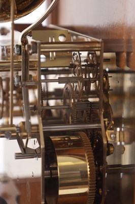 Lot 1055 - COMMITTI, LONDON. A LATE 20TH CENTURY "QUEEN ANNE" QUARTER CHIMING BURR WALNUT BRACKET CLOCK