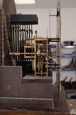 Lot 126 - AN EDWARDIAN OAK CASED GRANDMOTHER CLOCK