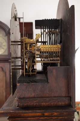 Lot 126 - AN EDWARDIAN OAK CASED GRANDMOTHER CLOCK
