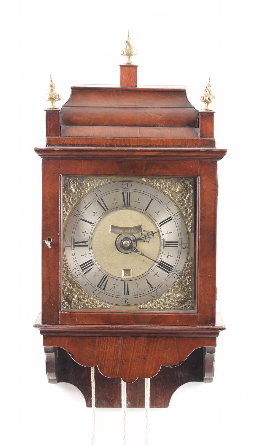 Lot 1018 - E. GIRARD, LODNON. AN EARLY 18TH CENTURY HOODED WALL CLOCK