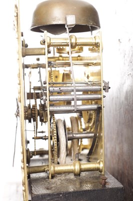 Lot 1018 - E. GIRARD, LODNON. AN EARLY 18TH CENTURY HOODED WALL CLOCK