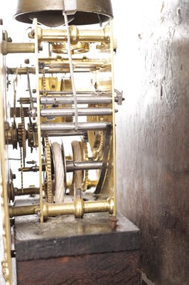 Lot 1018 - E. GIRARD, LODNON. AN EARLY 18TH CENTURY HOODED WALL CLOCK