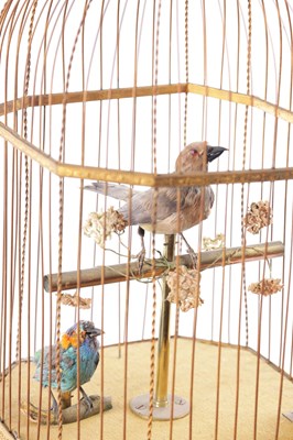 Lot 537 - A LATE 19TH CENTURY COIN-OPERATED WALNUT CASED SINGING BIRD AUTOMATON