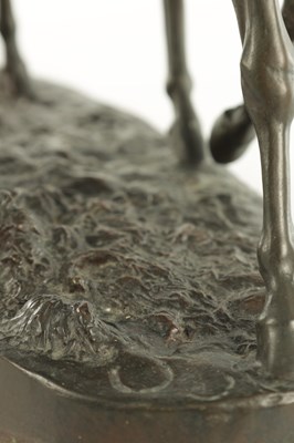 Lot 553 - EMMANUEL FREMIET (1824 - 1910) A FINE 19TH CENTURY BRONZE SCULPTURE OF TWO RACE HORSES WITH JOCKEYS