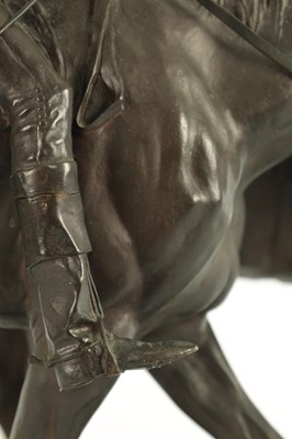 Lot 553 - EMMANUEL FREMIET (1824 - 1910) A FINE 19TH CENTURY BRONZE SCULPTURE OF TWO RACE HORSES WITH JOCKEYS