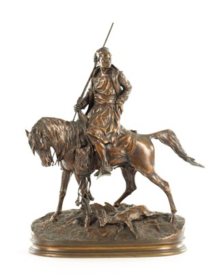 Lot 584 - ATT PIERRE-JULES MENE (1810 - 1879) A 19TH CENTURY FRENCH PATINATED BRONZE FIGURAL SCULPTURE