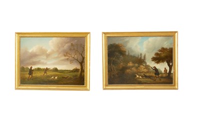 Lot 856 - A PAIR OF 19TH-CENTURY OIL ON CANVAS TITLED 'PHEASANT SHOOTING' BY JOHN PITMAN