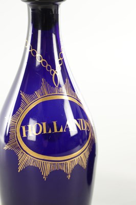 Lot 66 - A PAIR OF 19TH CENTURY GEORGIAN BRISTOL BLUE GLASS DECANTERS