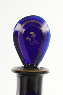 Lot 66 - A PAIR OF 19TH CENTURY GEORGIAN BRISTOL BLUE GLASS DECANTERS