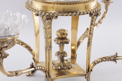 Lot 441 - MATTHEW BOULTON, BIRMINGHAM. A LATE GEORGE III SILVER AND SILVER GILT CENTRE PIECE