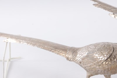 Lot 418 - A PAIR OF CONTINENTAL SILVER PHEASANTS