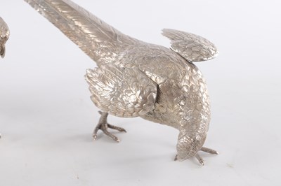 Lot 418 - A PAIR OF CONTINENTAL SILVER PHEASANTS
