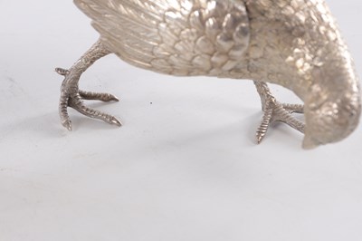 Lot 418 - A PAIR OF CONTINENTAL SILVER PHEASANTS