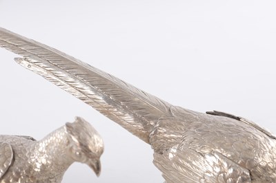 Lot 418 - A PAIR OF CONTINENTAL SILVER PHEASANTS