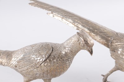 Lot 418 - A PAIR OF CONTINENTAL SILVER PHEASANTS