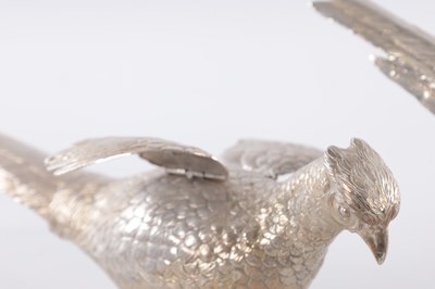 Lot 418 - A PAIR OF CONTINENTAL SILVER PHEASANTS