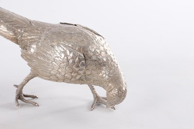 Lot 418 - A PAIR OF CONTINENTAL SILVER PHEASANTS
