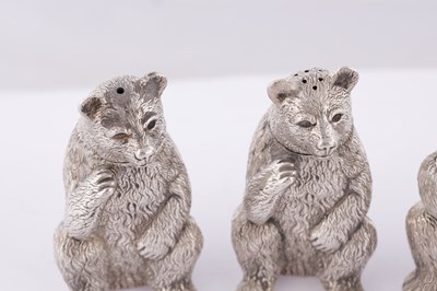 Lot 438 - C J VANDER, LONDON. A NOVELTY BEAR CRUET SET CIRCA 1970