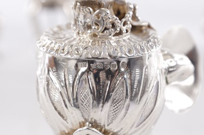 Lot 374 - A SET OF 6 CONTINENTAL SILVER NOVELTY FIGURAL DRINKING POTS