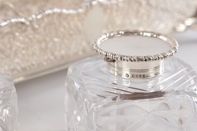 Lot 405 - A VICTORIAN PIERCED SILVER INK STAND