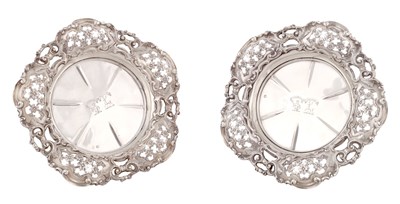 Lot 393 - JOHN MORTIMER & JOHN SAMUEL HUNT A PAIR OF SILVER VICTORIAN BOTTLE COASTERS