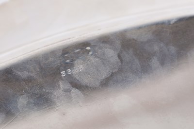 Lot 426 - JOSEPH RODGERS & SONS, SHEFFIELD. A VICTORIAN SILVER OVAL TRAY