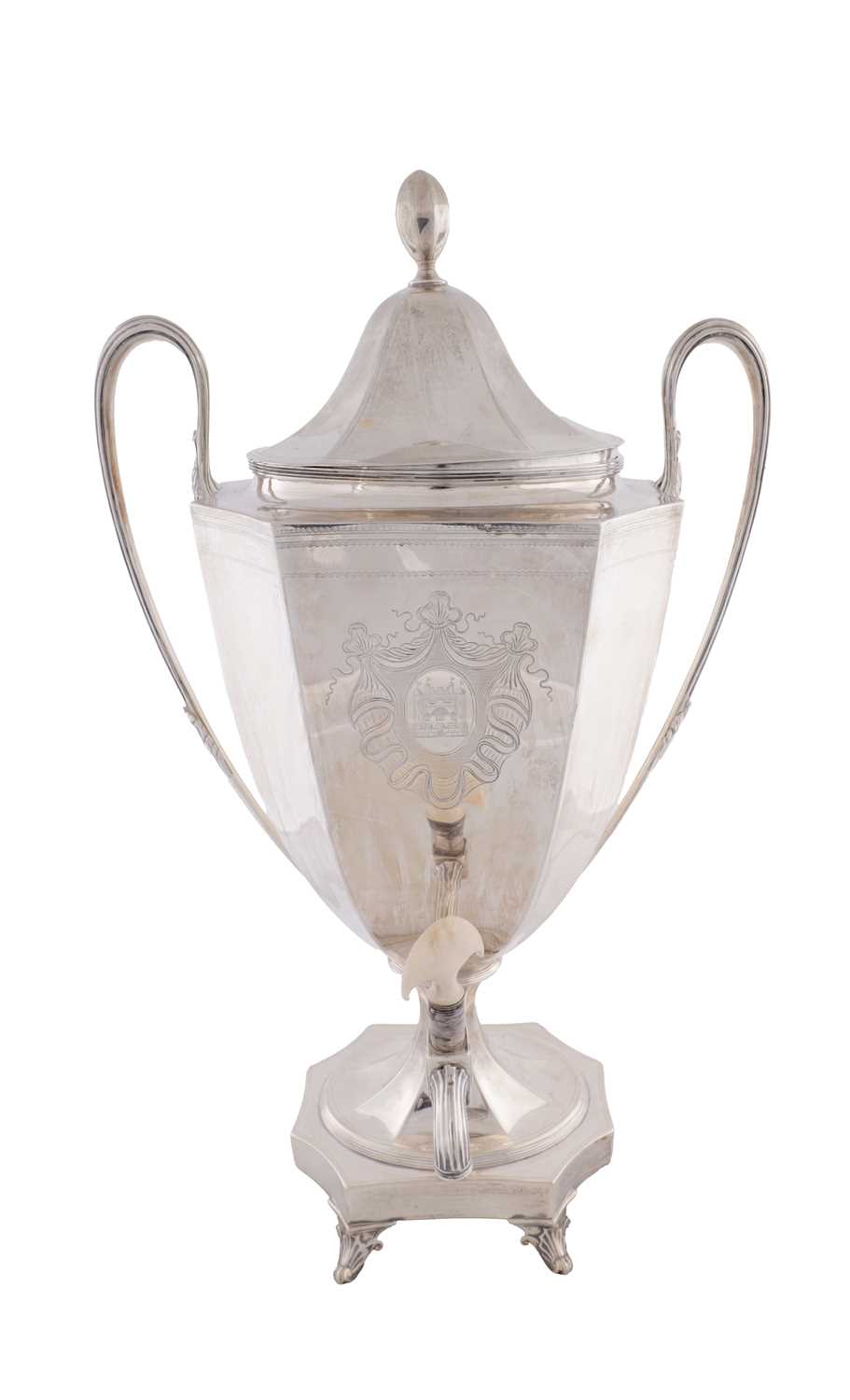 Lot 380 - HENRY CHAWNER. LONDON. A GEORGE III SILVER SAMOVAR