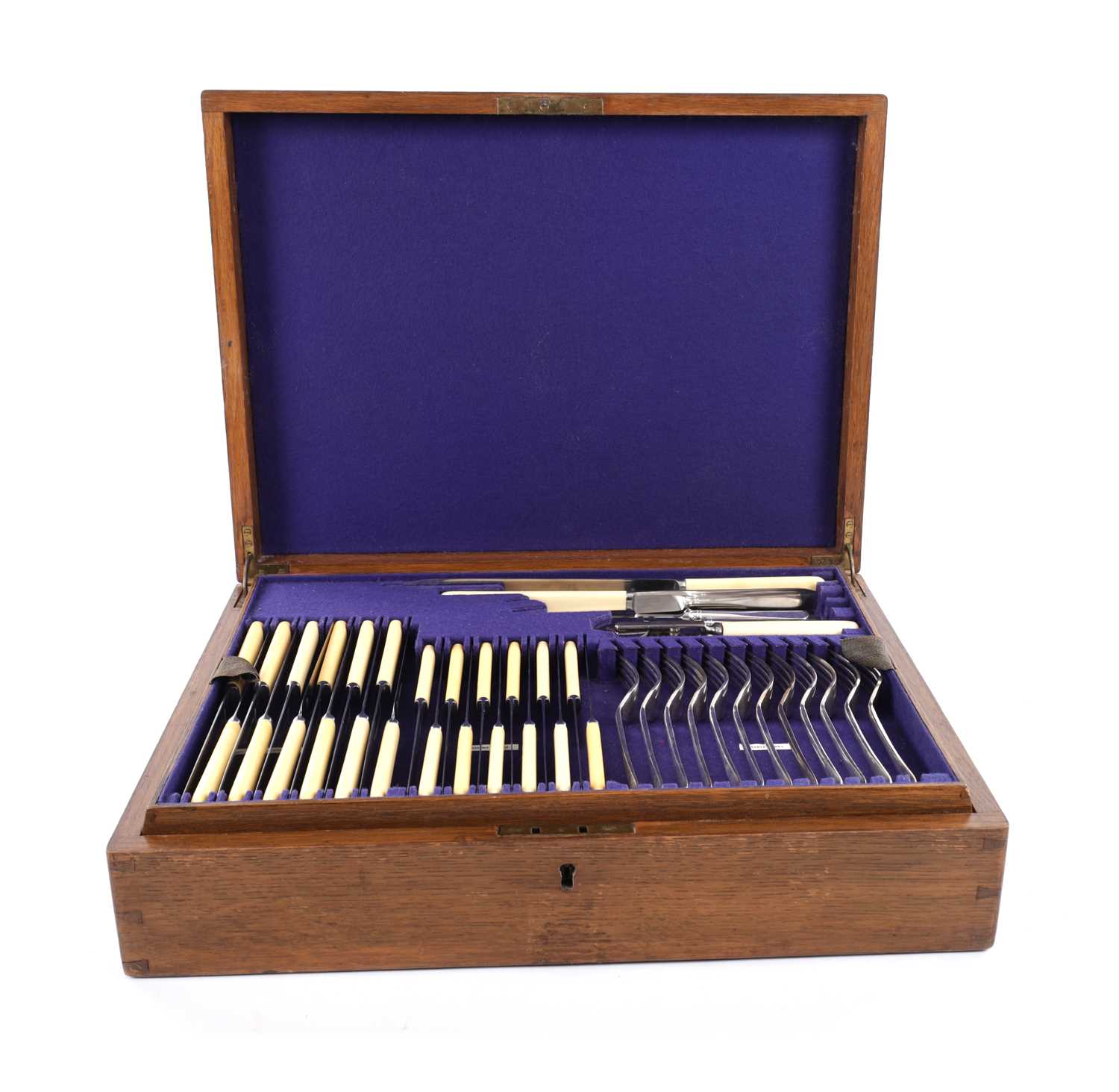 Lot 456 - A BOXED SILVER PART SERVICE CANTEEN OF CUTLERY