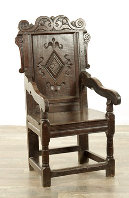 Lot 1229 - A 17TH CENTURY JOINED OAK YORKSHIRE WAINSCOT CHAIR