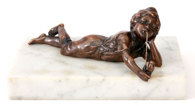 Lot 458 - A LATE 19TH CENTURY COPPERED BRONZE SCULPTURE...