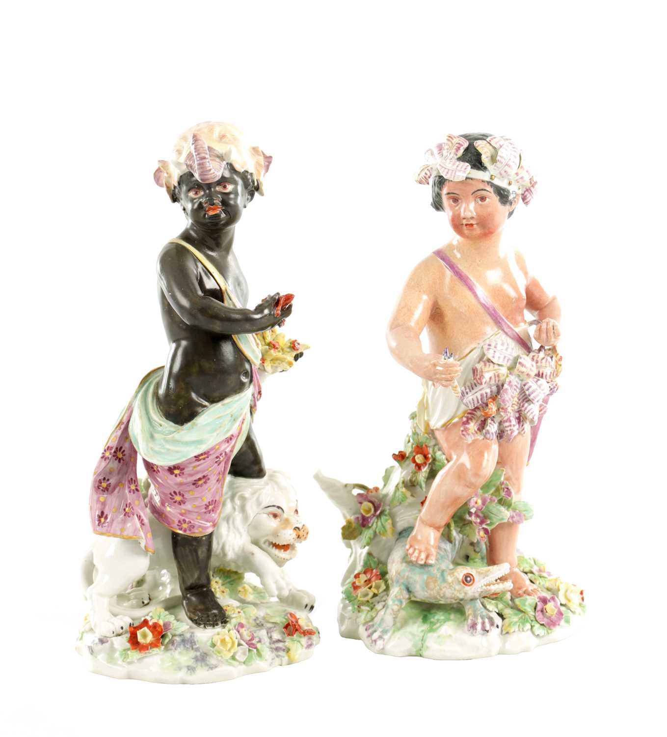 Lot 31 - A PAIR OF EARLY DERBY PORCELAIN FIGURES FROM THE CONTINENTS SERIES