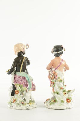Lot 31 - A PAIR OF EARLY DERBY PORCELAIN FIGURES FROM THE CONTINENTS SERIES