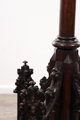 Lot 1339 - A LATE 19TH CENTURY CARVED OAK GOTHIC STYLE LECTERN